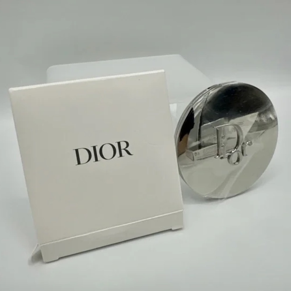 Dior Beauty Silver Double Sided Compact Pocket Mirror Silver New Authentic - Picture 6 of 17